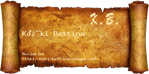 Kéki Bettina névjegykártya
