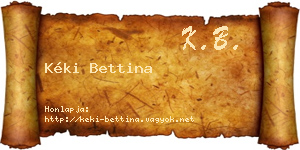 Kéki Bettina névjegykártya